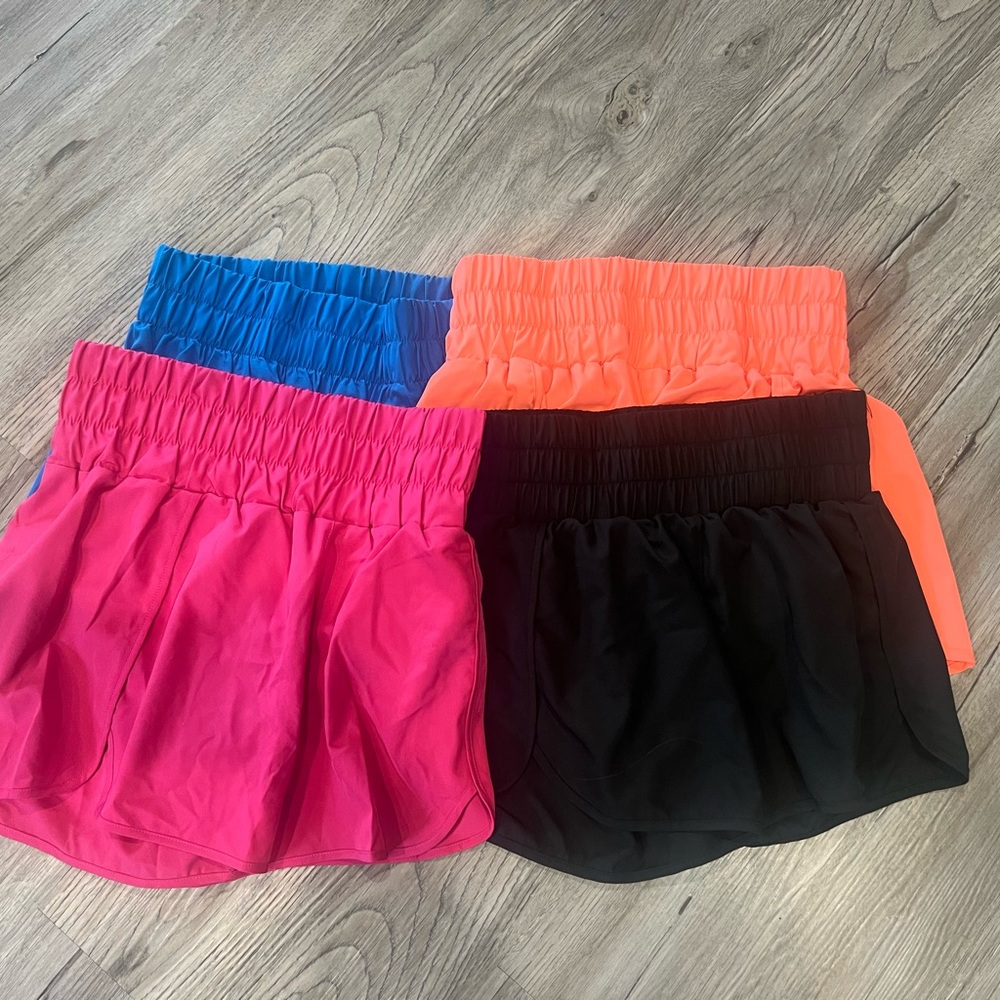 Lot of 4 high waisted running shorts